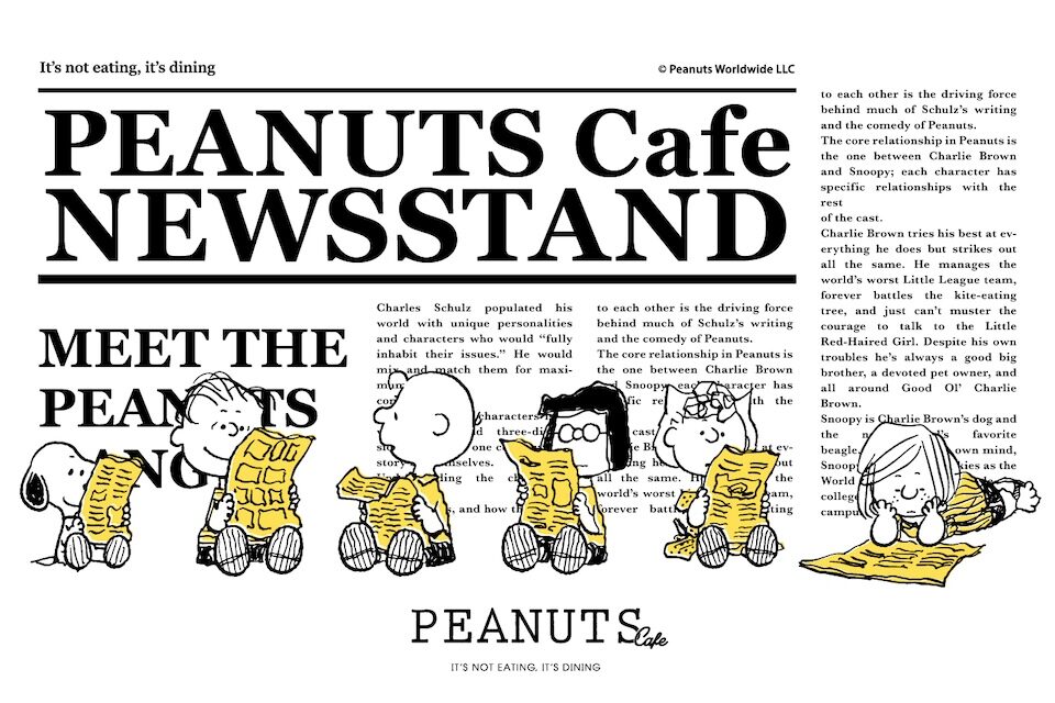 「NEWoMan 新宿」にて、期間限定ポップアップ"PEANUTS Cafe NEWS STAND"を開催